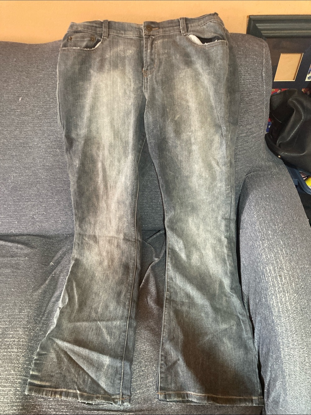 Classic Washed Black Flare Jeans for Women